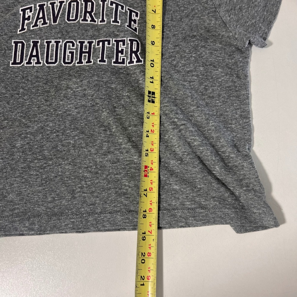 Favorite Daughter Graphic Tee Womens S Gray Cropped Collegiate Print T Shirt - Picture 5 of 7